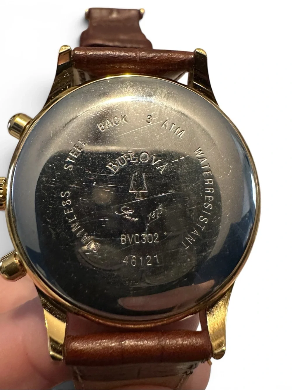 Vintage Bulova BVC302 46121 Gold Plated Chronograph Watch w/ Box